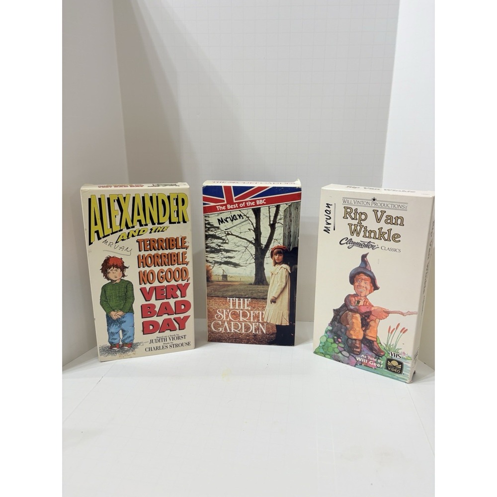 Vintage VHS lot of‎ 3 Alexander and the Terrible , Secret Garden, Rip Van Winkle